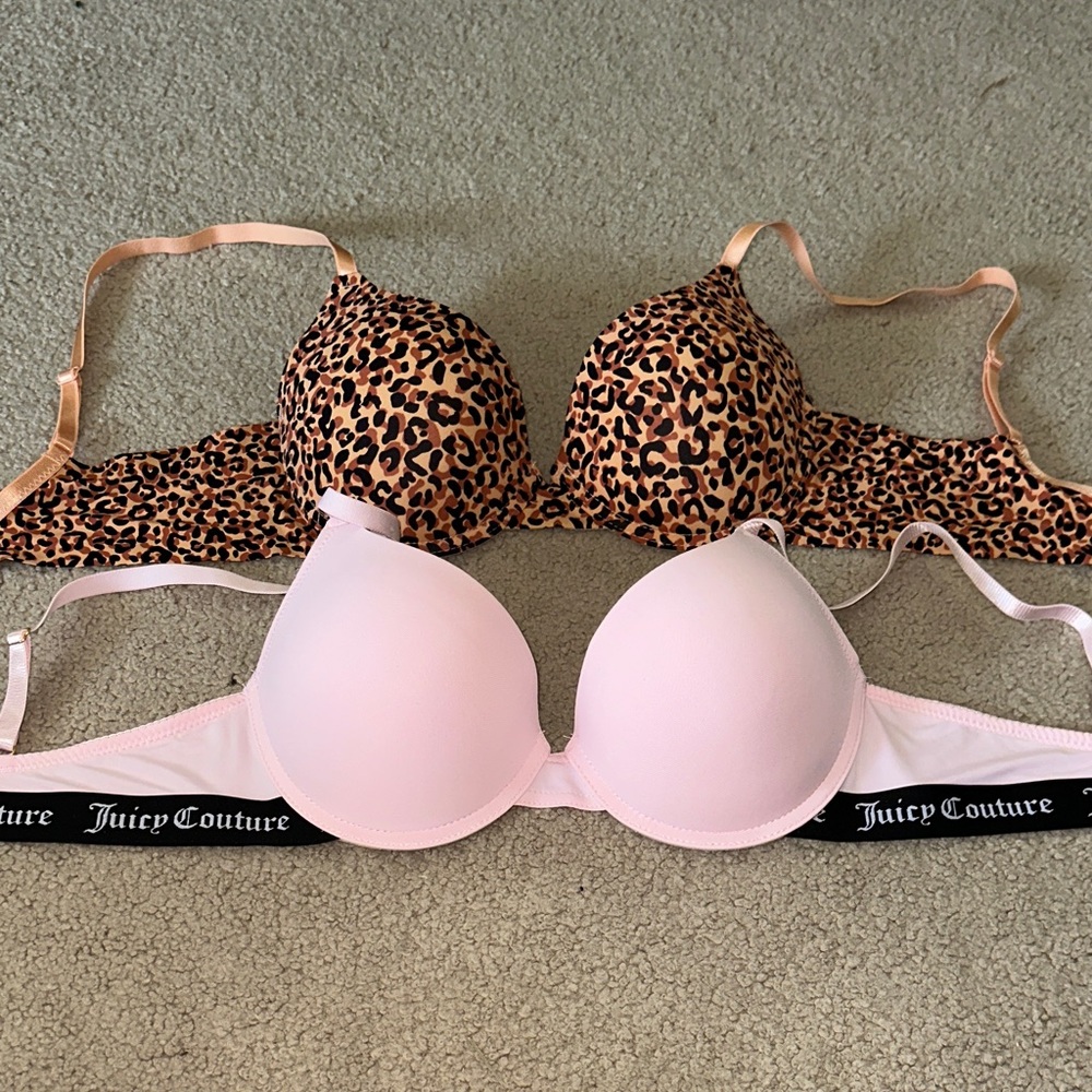 Juicy Couture Leopard Print & Light Pink Dual Pack Bras